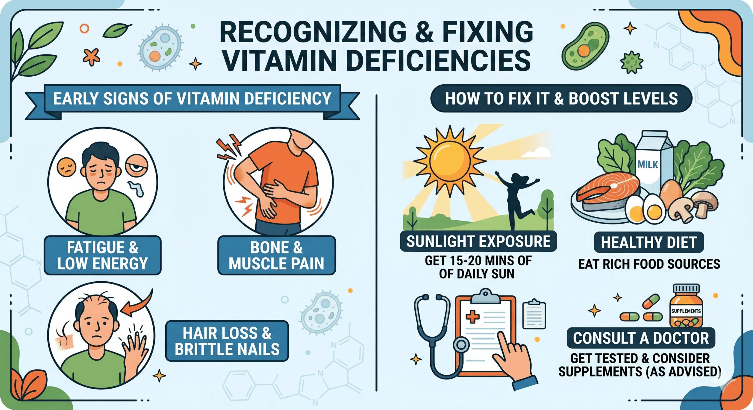 Early signs of vitamin deficiency and how to fix it