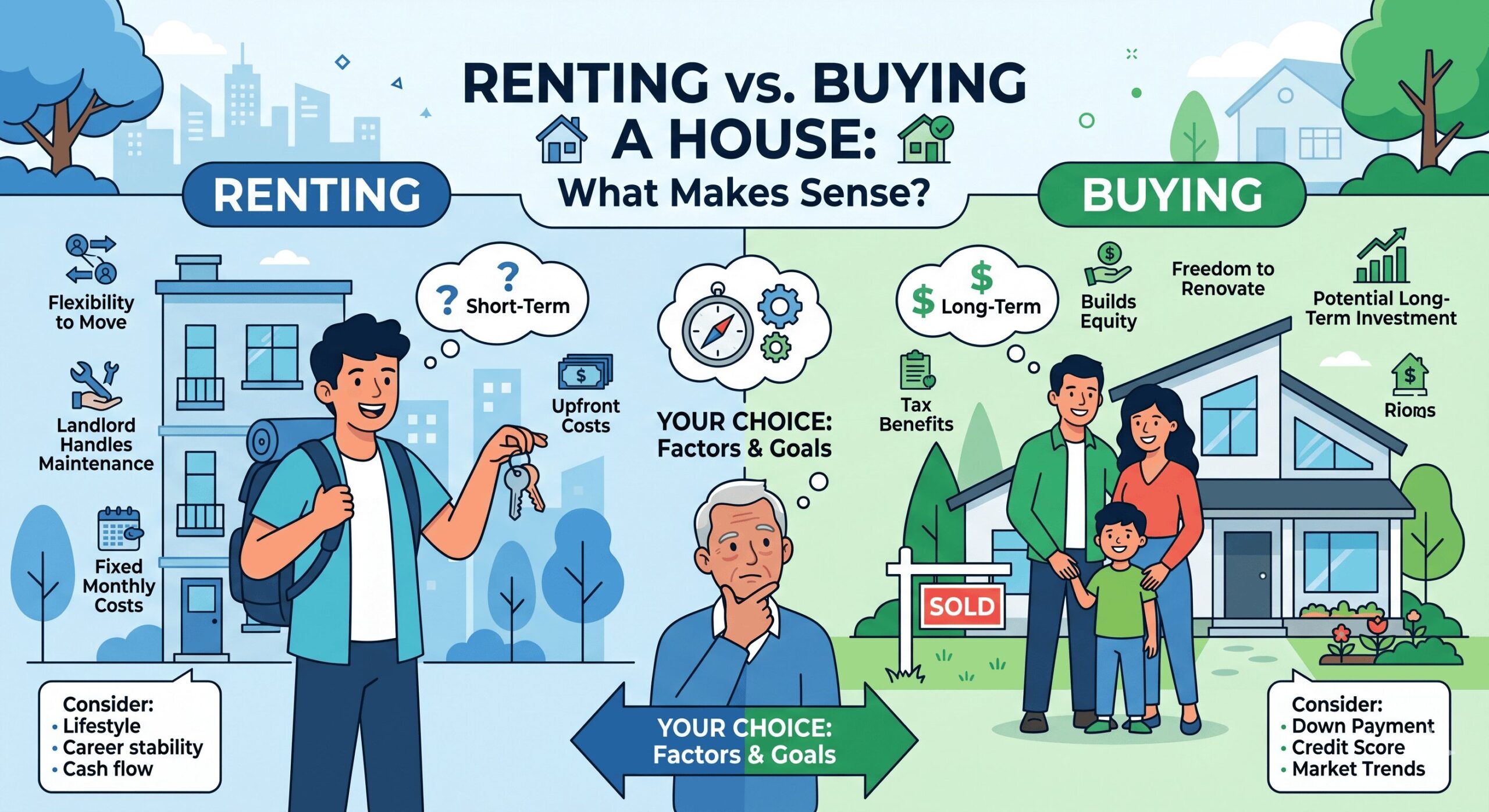 Renting vs buying a house: what makes sense